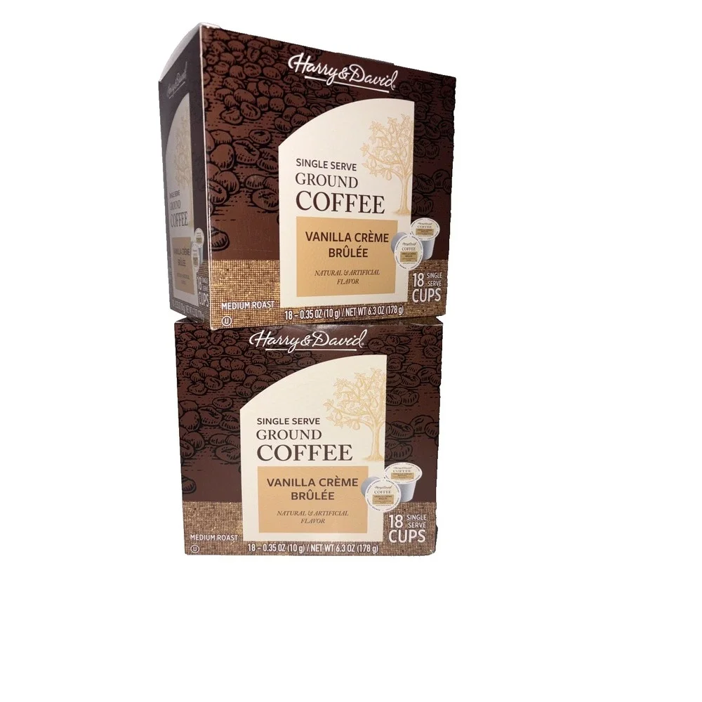 2-Pack Harry & David VANILLA CREME BRULEE 100% ARABICA SINGLE SERVE 18 ct K-cups